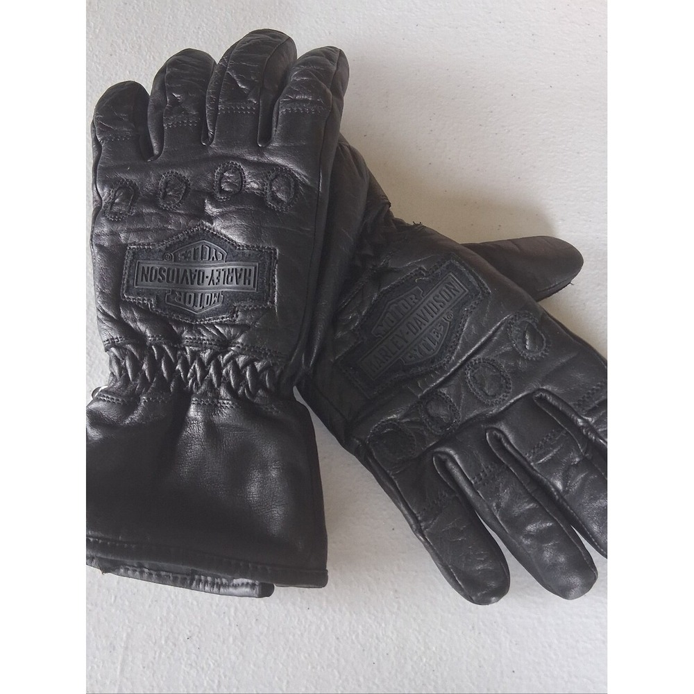 Harley Davidson Leather Motorcycle Riding Gloves Women's SM Thermolite Gauntlet‎